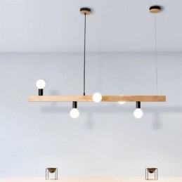 Japanse houten hanglamp molecuul kroonluchter