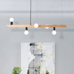 Japanse houten hanglamp molecuul kroonluchter