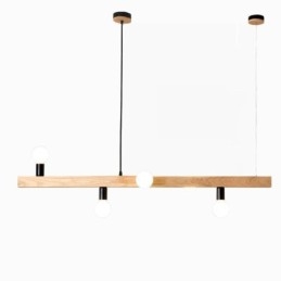 Japanse houten hanglamp molecuul kroonluchter