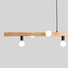 Japanse houten hanglamp molecuul kroonluchter