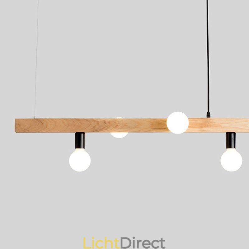 Japanse houten hanglamp molecuul kroonluchter