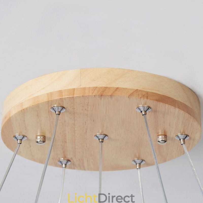 Japanse houten kroonluchter molecuul hanglamp