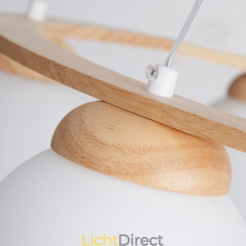 Japanse houten kroonluchter molecuul hanglamp