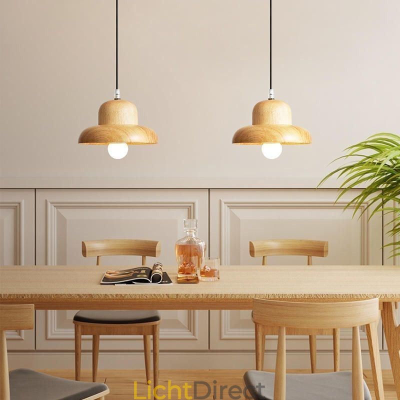 Japanse houten hanglamp Hoed Hanglamp
