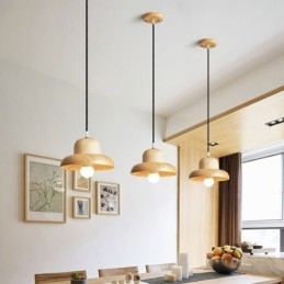 Japanse houten hanglamp Hoed Hanglamp