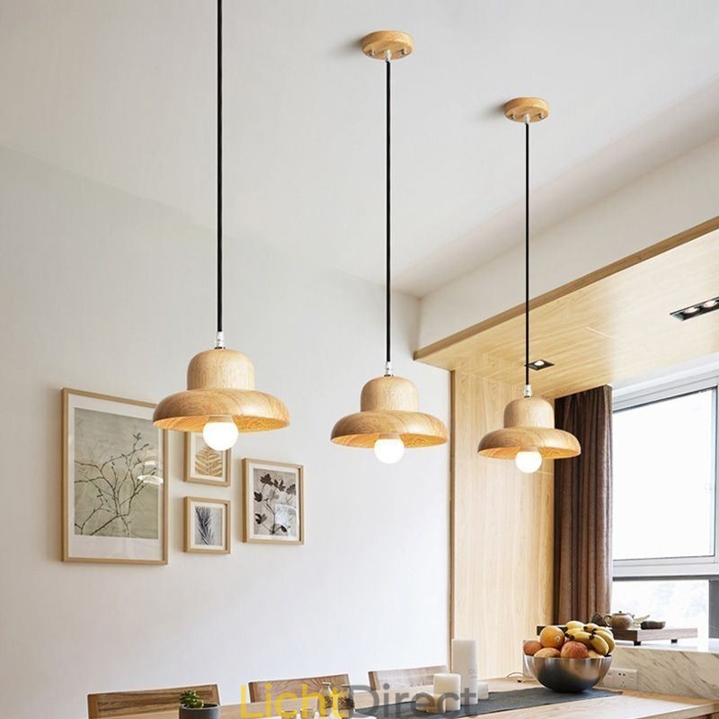 Japanse houten hanglamp Hoed Hanglamp