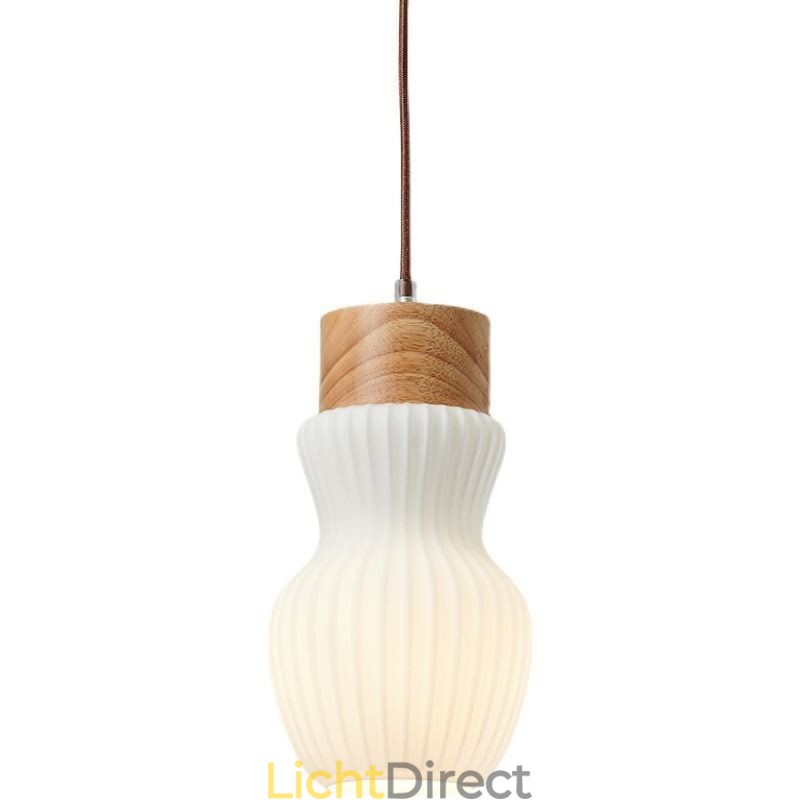 Japanse houten hanglamp glazen waterkoker hanglamp