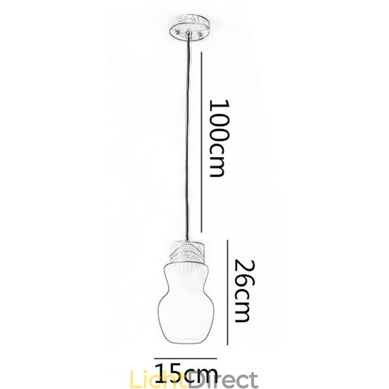Japanse houten hanglamp glazen waterkoker hanglamp