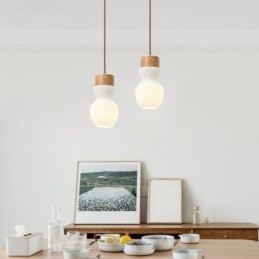 Japanse houten hanglamp glazen waterkoker hanglamp