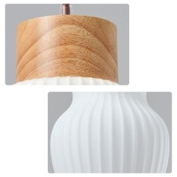 Japanse houten hanglamp glazen waterkoker hanglamp