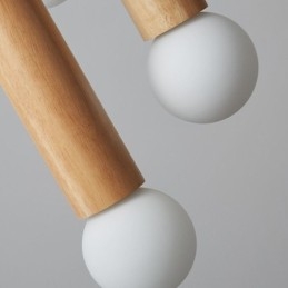 Japanse houten hanglamp 6 lampen hanglamp