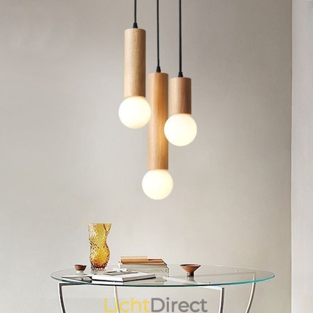 Japanse houten hanglamp 3 lampen hanglamp Japanse houten hanglamp 3 lampen hanglamp