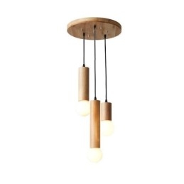 Japanse houten hanglamp 3 lampen hanglamp