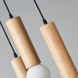 Japanse houten hanglamp 3 lampen hanglamp