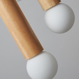 Japanse houten hanglamp 3 lampen hanglamp