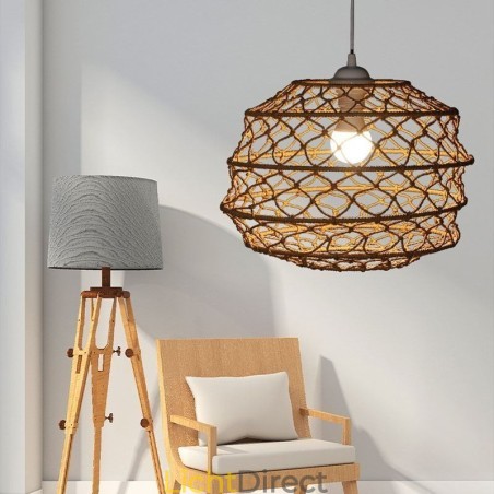 Moderne pastorale hanglamp Creatieve rotan hanglamp met opvouwbare lampenkap
