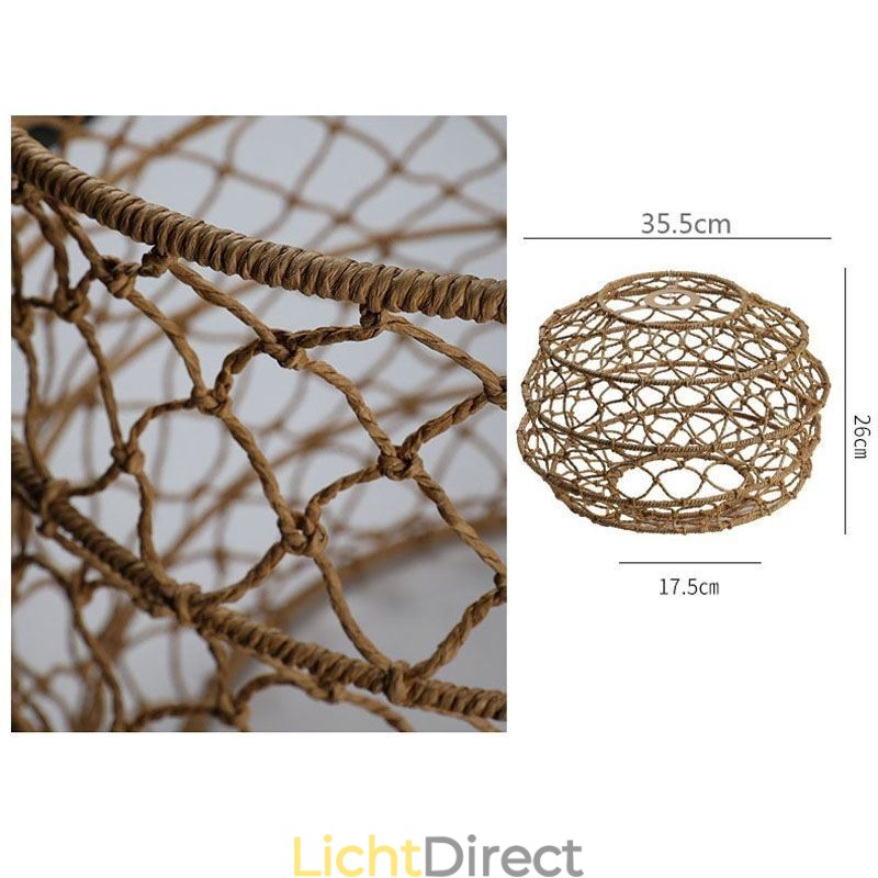 Moderne pastorale hanglamp Creatieve rotan hanglamp met opvouwbare lampenkap