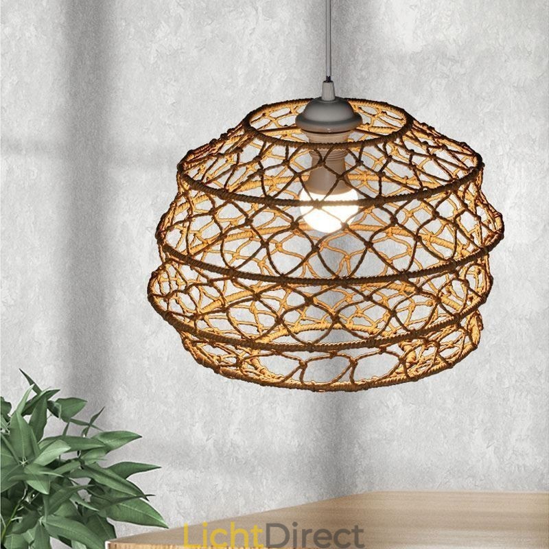 Moderne pastorale hanglamp Creatieve rotan hanglamp met opvouwbare lampenkap