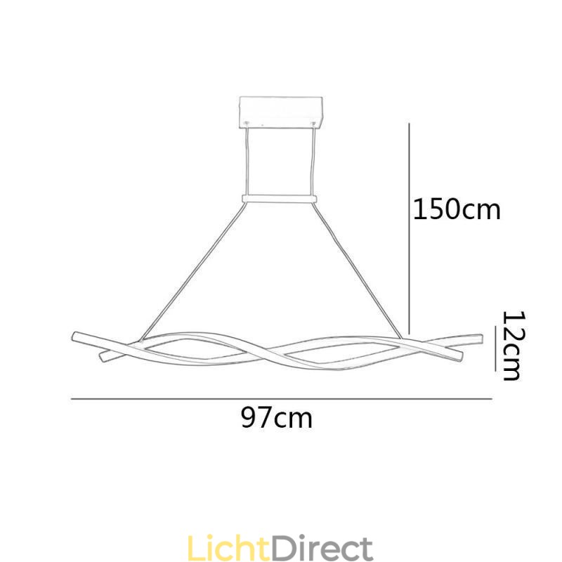 Moderne hanglamp Twist Design Hanglamp Eetkamer
