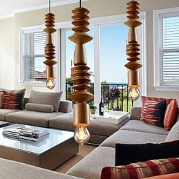 Kroonluchter Mini Stijl Traditioneel Klassiek Hout Bamboe