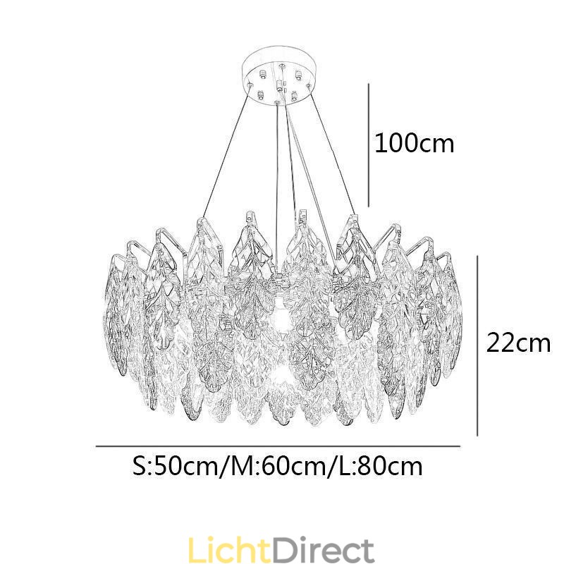 Europese ijzeren hanglamp creatieve glazen blad kroonluchter
