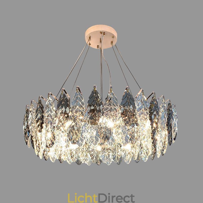 Europese ijzeren hanglamp creatieve glazen blad kroonluchter