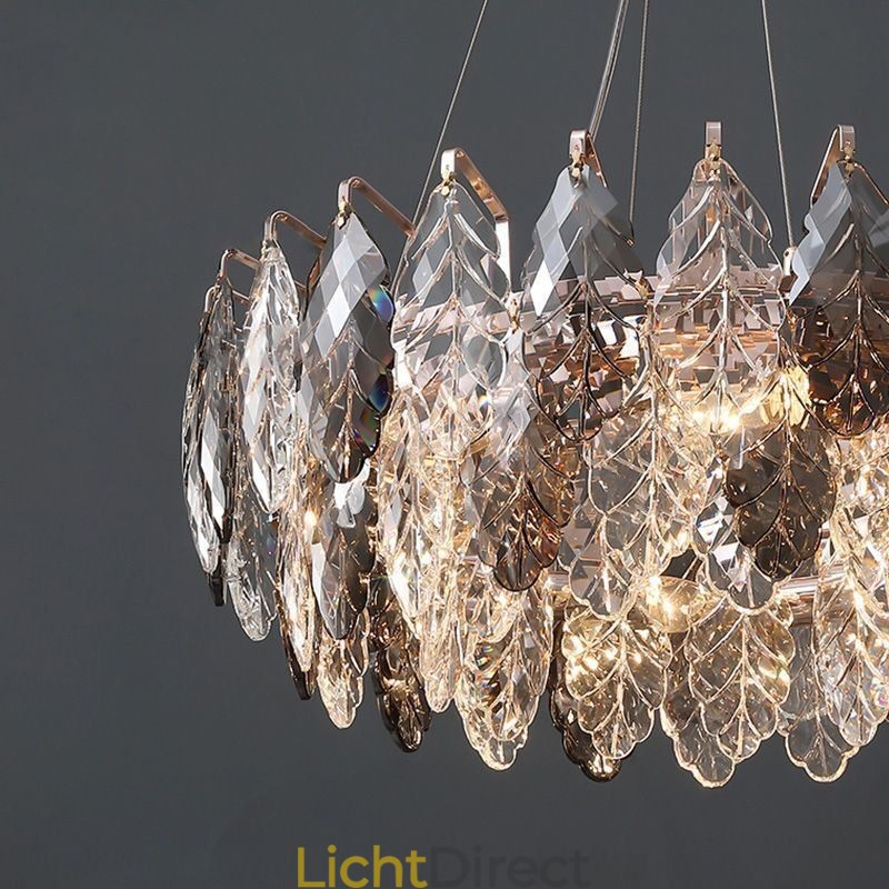Europese ijzeren hanglamp creatieve glazen blad kroonluchter