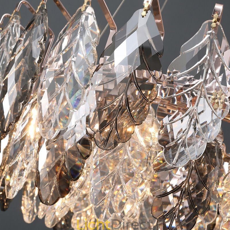 Europese ijzeren hanglamp creatieve glazen blad kroonluchter
