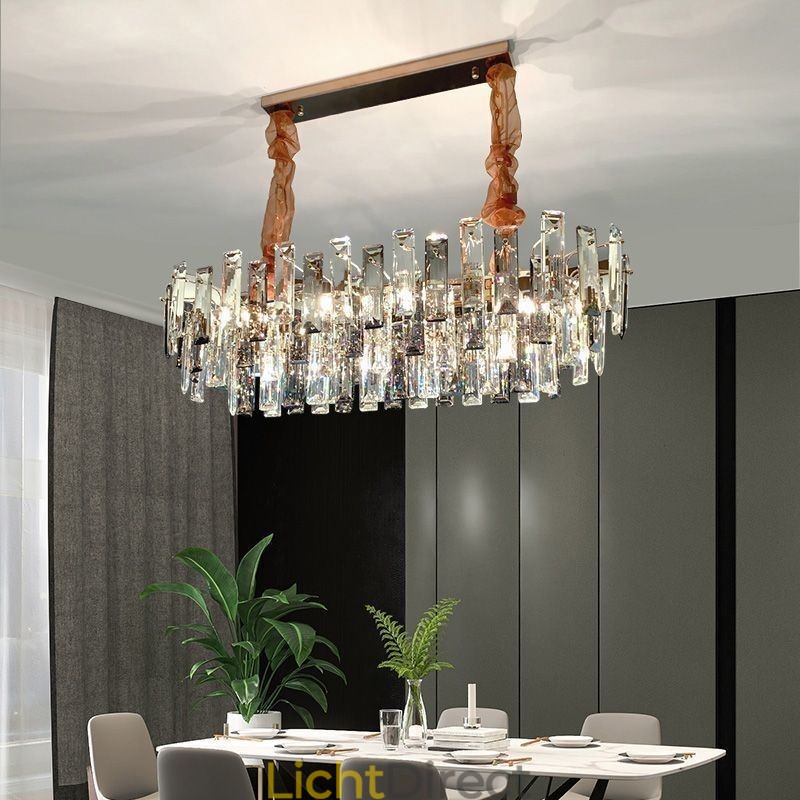 Europese glazen kroonluchterlamp ovale hanglampen