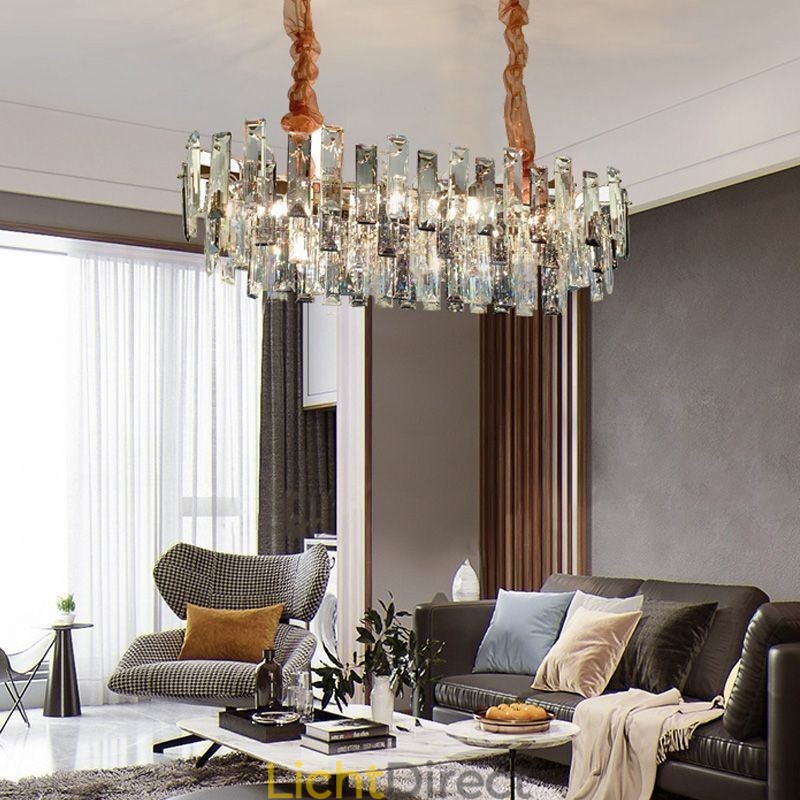 Europese glazen kroonluchterlamp ovale hanglampen