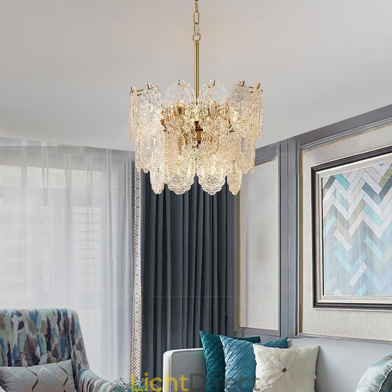 Moderne glazen hanglamp decoratie brons goud kroonluchter