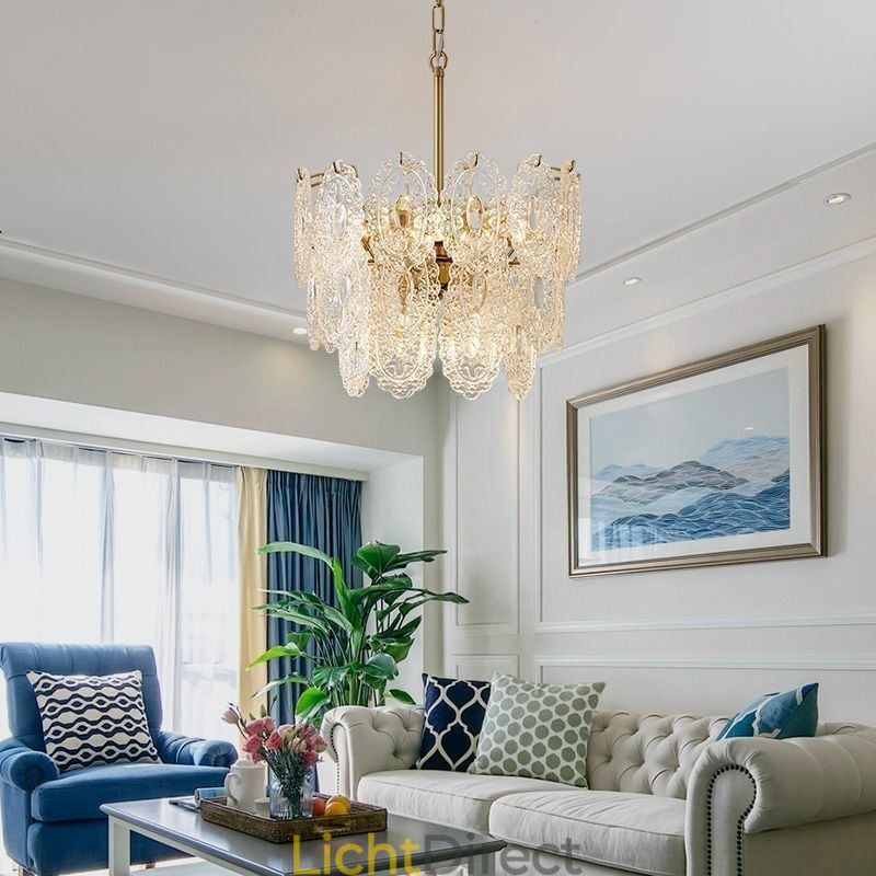 Moderne glazen hanglamp decoratie brons goud kroonluchter