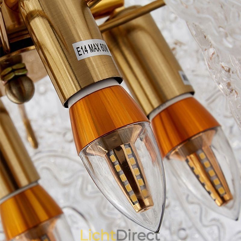 Moderne glazen hanglamp decoratie brons goud kroonluchter