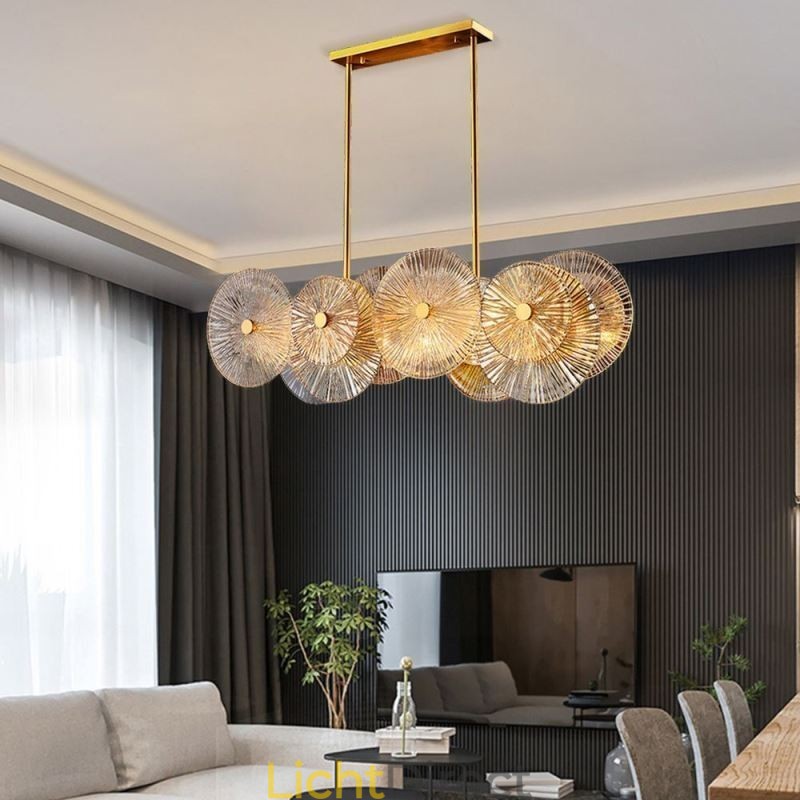 Moderne Spark Disc Kroonluchter Vuurwerk Glazen Hanglamp Woondecoratie Verlichting