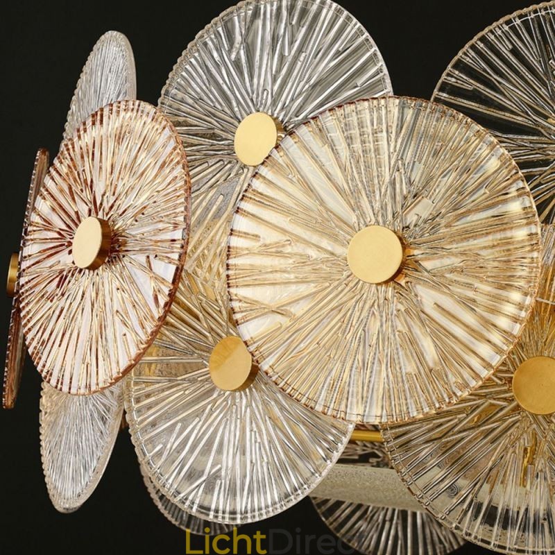 Moderne Spark Disc Kroonluchter Vuurwerk Glazen Hanglamp Woondecoratie Verlichting