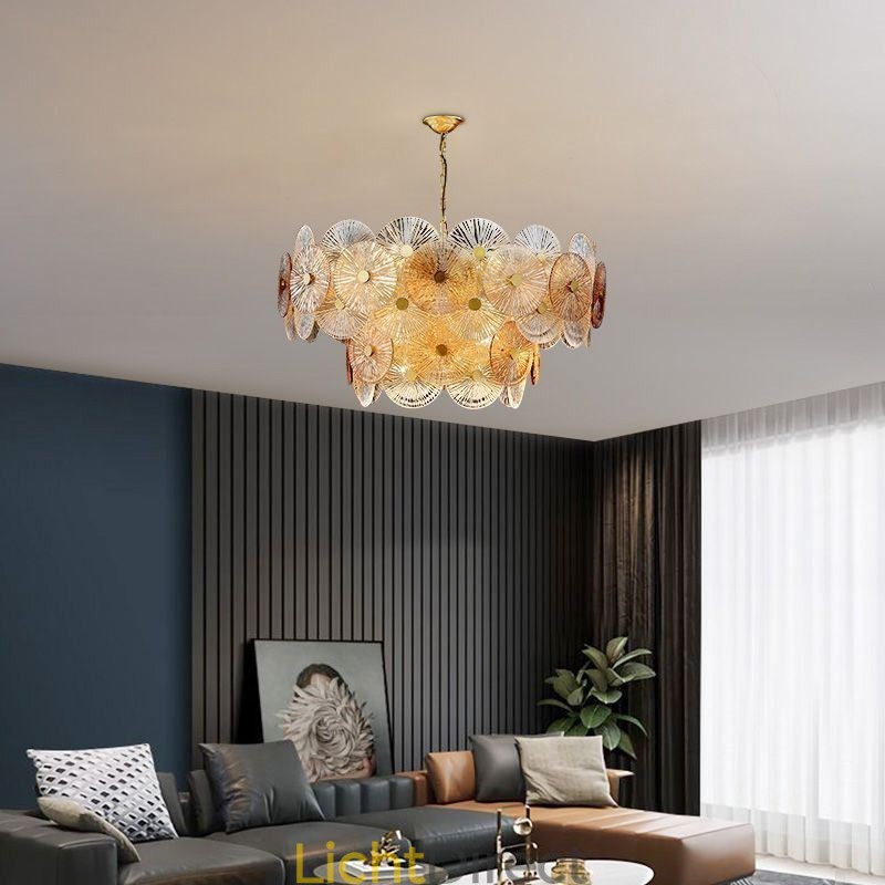 Moderne Spark Disc Kroonluchter Vuurwerk Glazen Hanglamp Home Deco Verlichting