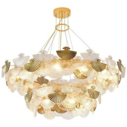 Europese glazen hanglamp in waaiervorm, kunstkroonluchter