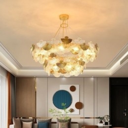 Europese glazen hanglamp in waaiervorm, kunstkroonluchter