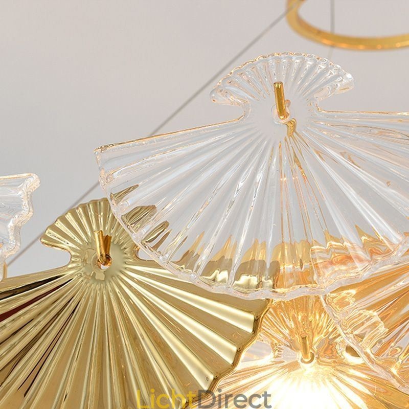 Europese glazen hanglamp in waaiervorm, kunstkroonluchter