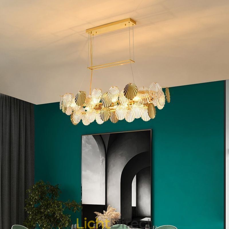 Luxe glazen kroonluchter mode lamp schelpvorm glazen hanglamp