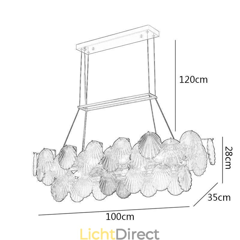 Luxe glazen kroonluchter mode lamp schelpvorm glazen hanglamp