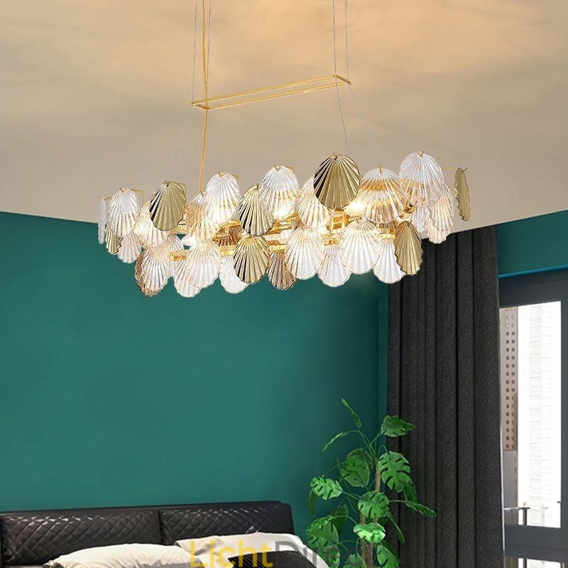 Luxe glazen kroonluchter mode lamp schelpvorm glazen hanglamp