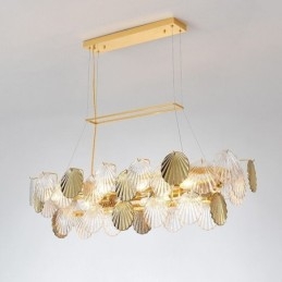 Luxe glazen kroonluchter mode lamp schelpvorm glazen hanglamp