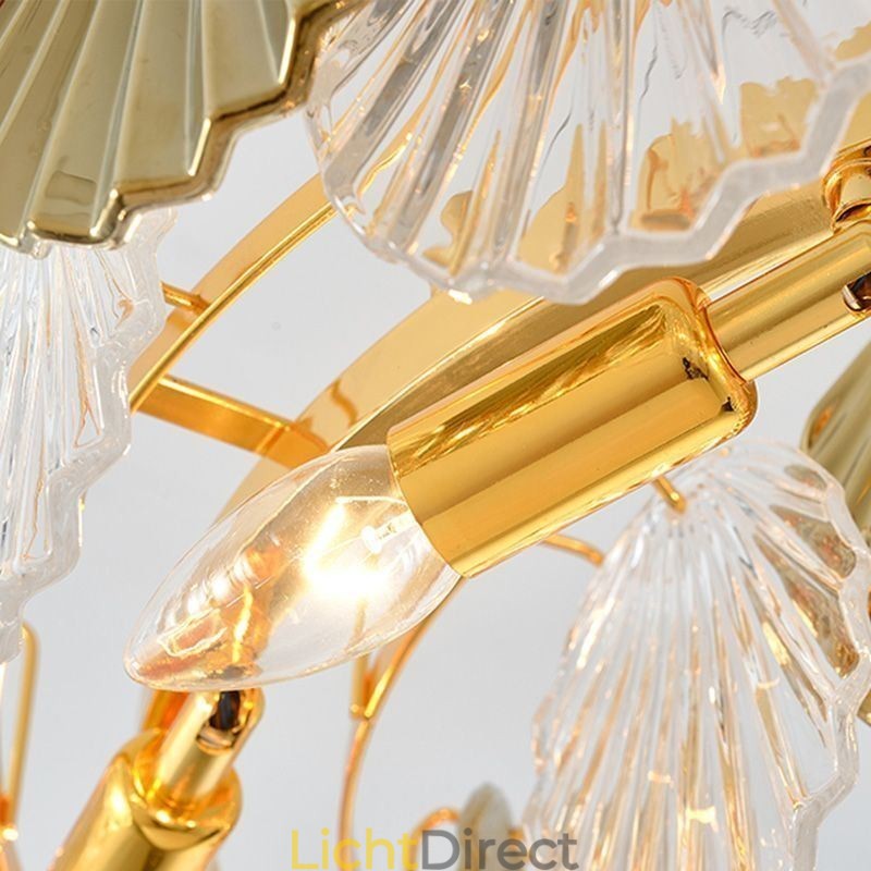 Luxe glazen kroonluchter mode lamp schelpvorm glazen hanglamp