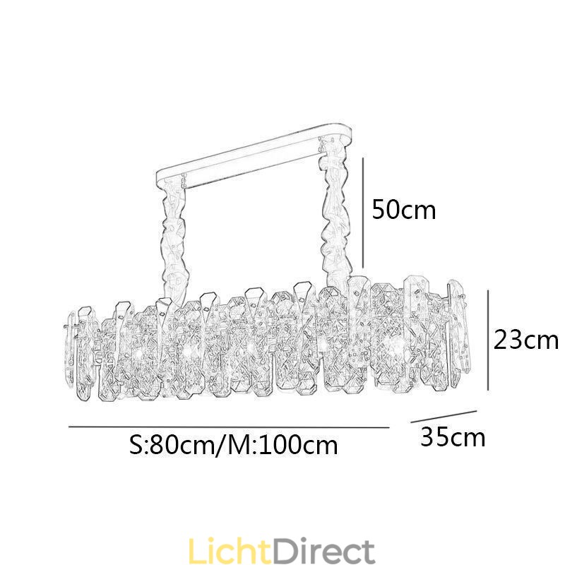 Moderne glazen hanglamp Luxe hangende verlichtingsarmatuur Eetkamer
