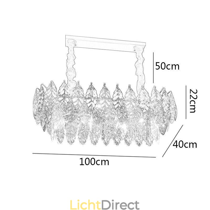 Europese ijzeren hanglamp creatieve blad glazen kroonluchter