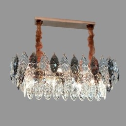 Europese ijzeren hanglamp creatieve blad glazen kroonluchter