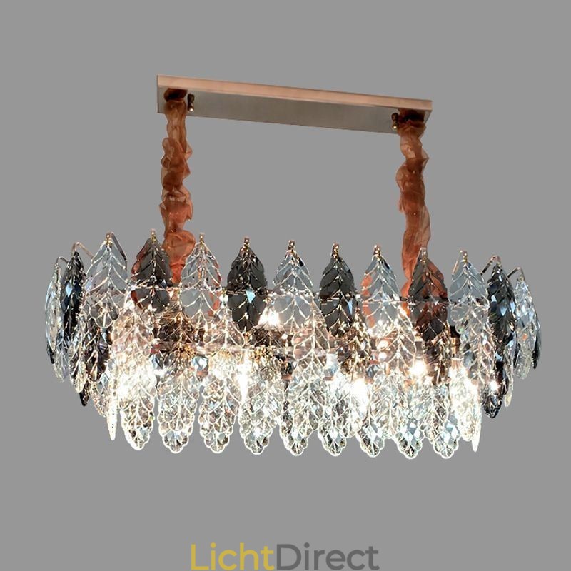 Europese ijzeren hanglamp creatieve blad glazen kroonluchter