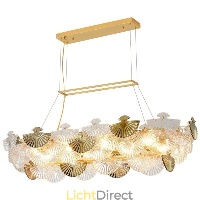 Europese glazen hanglamp in waaiervorm, kunstkroonluchter