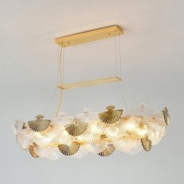 Europese glazen hanglamp in waaiervorm, kunstkroonluchter